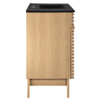 Rendu meuble-lavabo avec vasque noire incluse