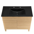 Rendu meuble-lavabo avec vasque noire incluse