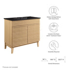 Rendu meuble-lavabo avec vasque noire incluse