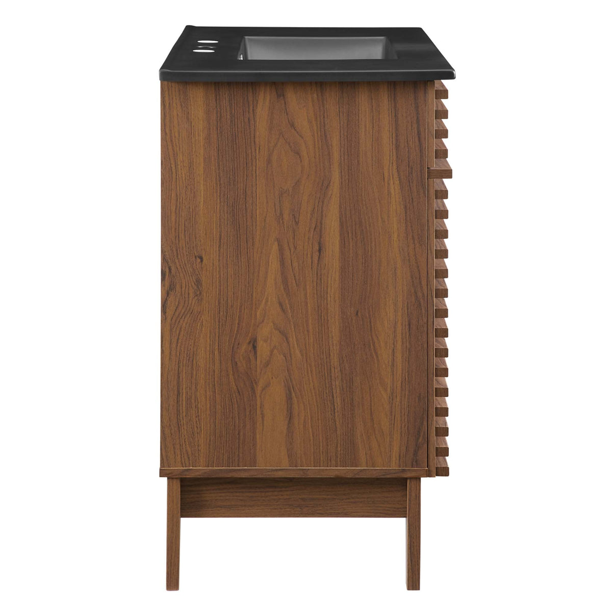 Rendu meuble-lavabo avec vasque noire incluse