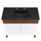 Rendu meuble-lavabo avec vasque noire incluse
