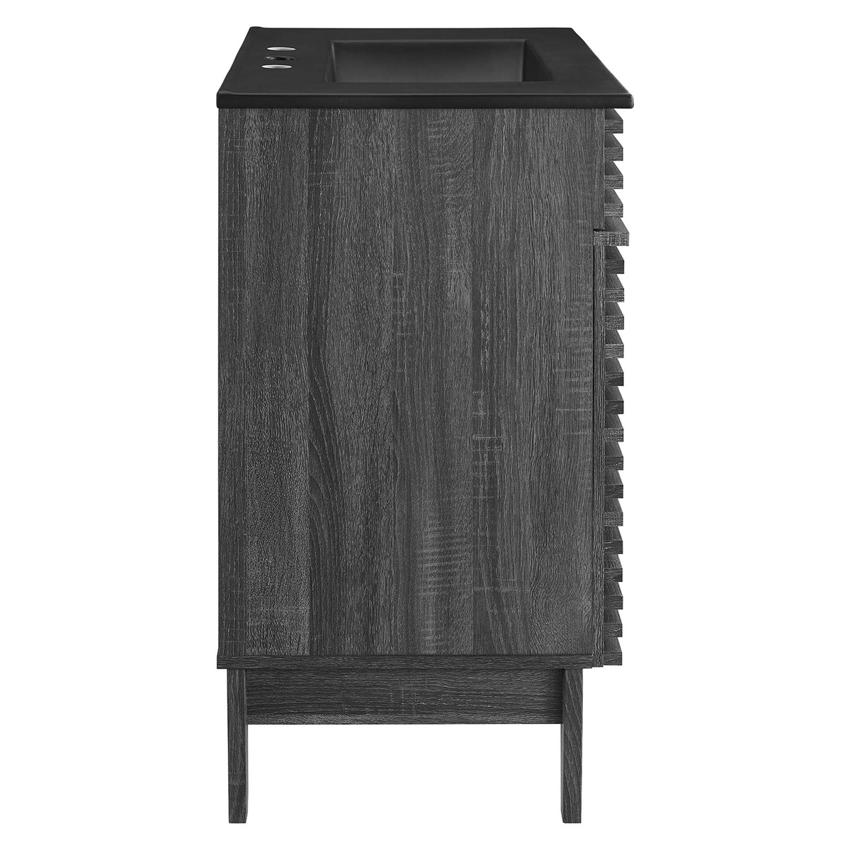 Rendu meuble-lavabo avec vasque noire incluse