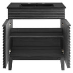 Rendu meuble-lavabo avec vasque noire incluse