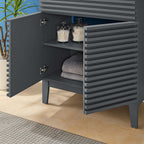 Rendu meuble-lavabo avec vasque noire incluse