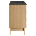 Rendu meuble-lavabo avec vasque noire incluse