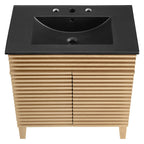 Rendu meuble-lavabo avec vasque noire incluse