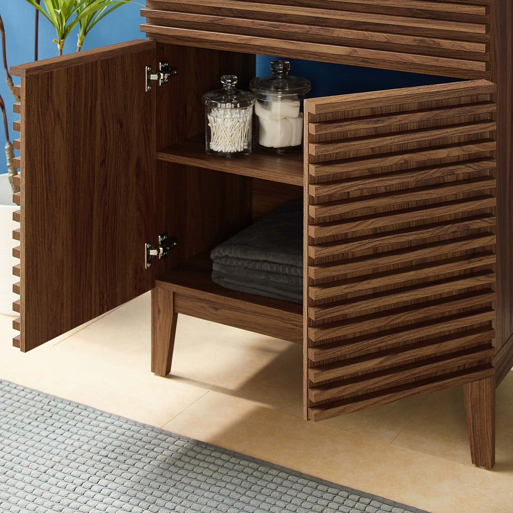 Rendu meuble-lavabo avec vasque noire incluse
