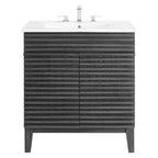 Rendu de meubles-lavabos de salle de bain de 30 et 36 po avec vasque blanche incluse