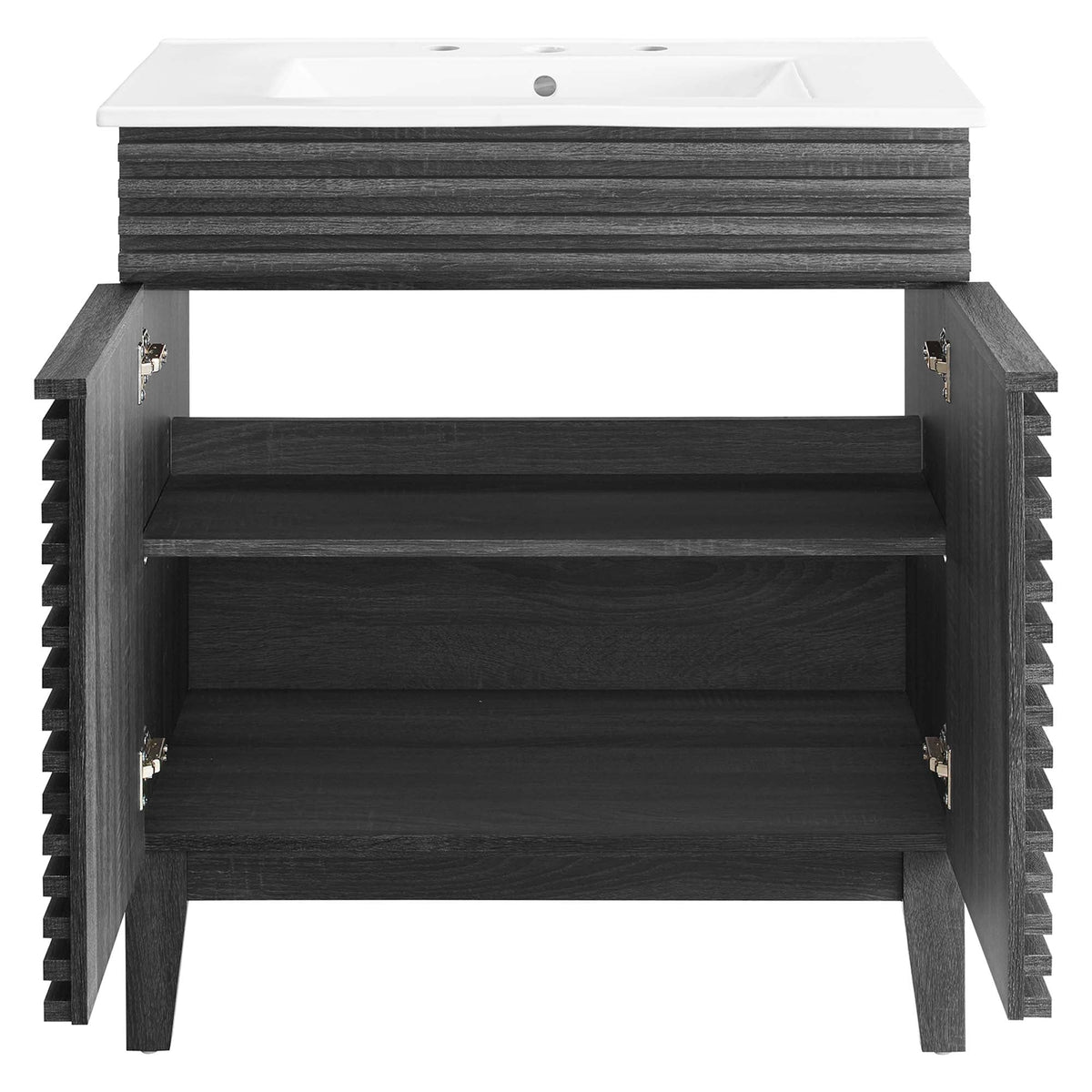 Rendu de meubles-lavabos de salle de bain de 30 et 36 po avec vasque blanche incluse