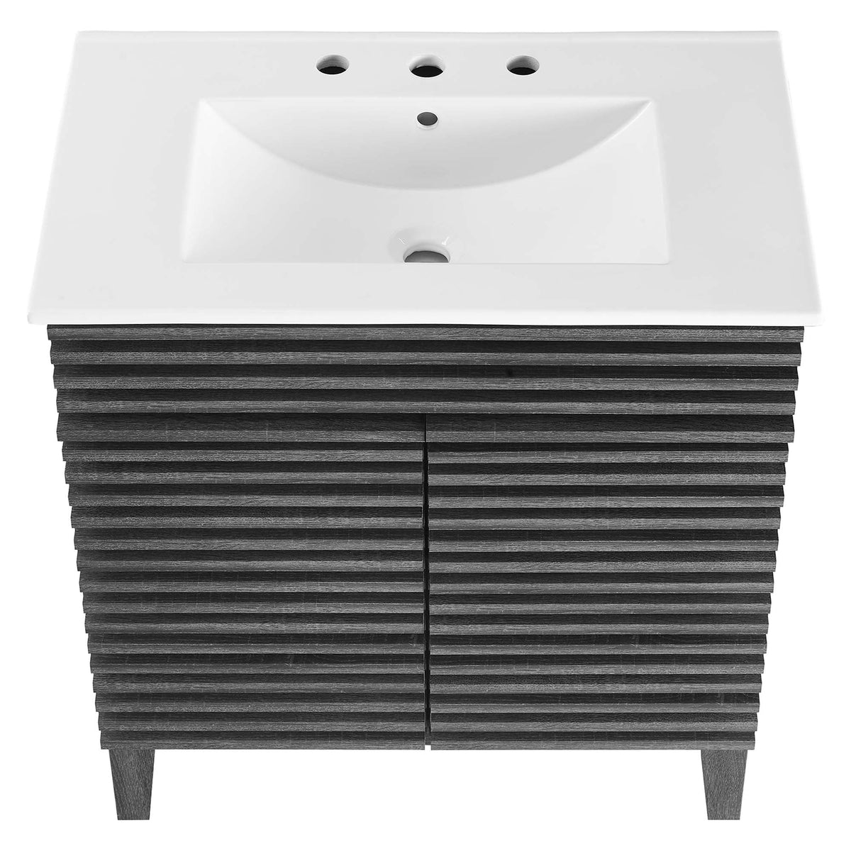Rendu de meubles-lavabos de salle de bain de 30 et 36 po avec vasque blanche incluse