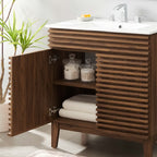 Rendu de meubles-lavabos de salle de bain de 30 et 36 po avec vasque blanche incluse