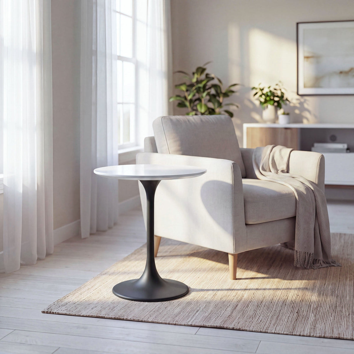 Table d'appoint ronde en bois Lippa 20
