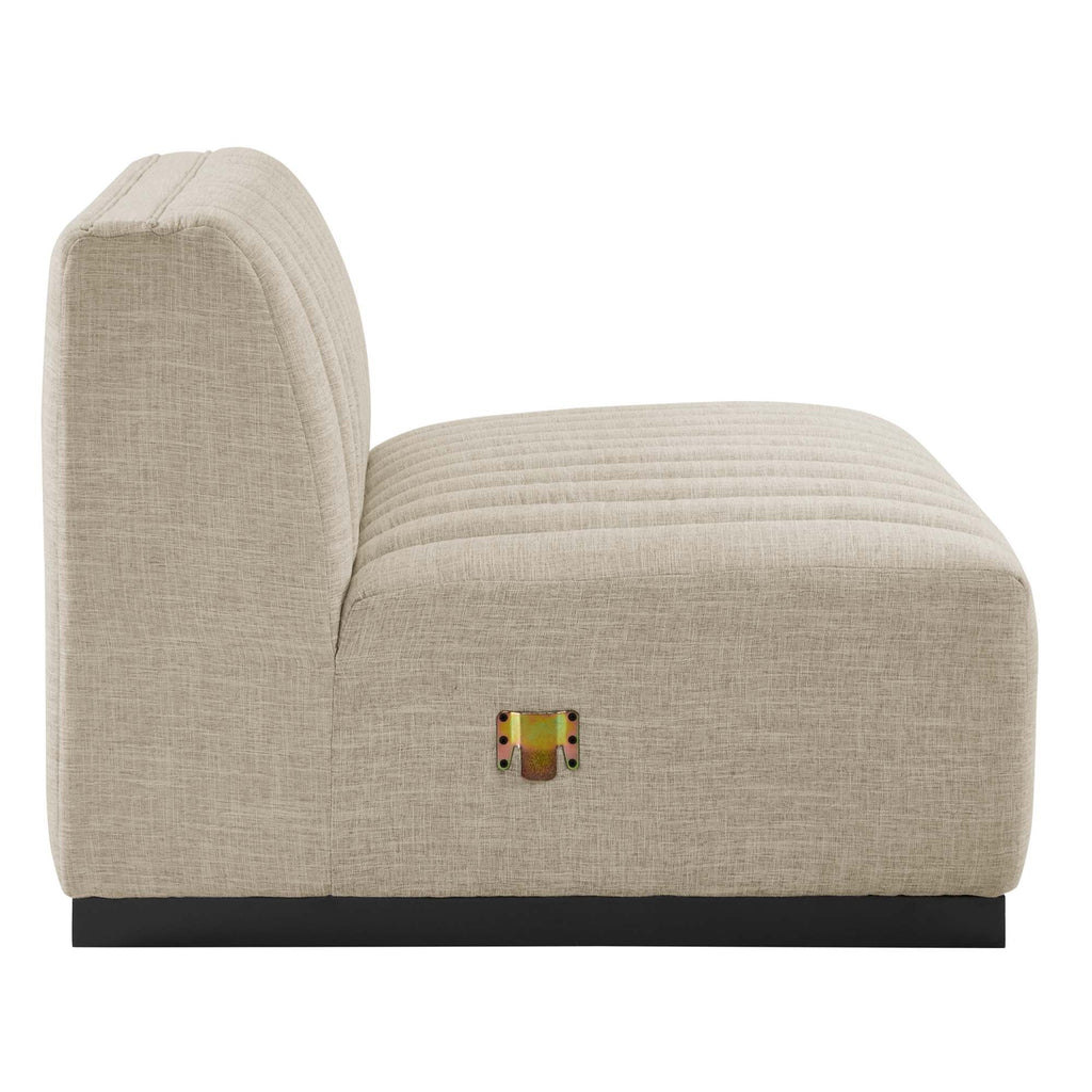 Sectionnel en U rembourré en tissu capitonné 6 pièces Conjure
