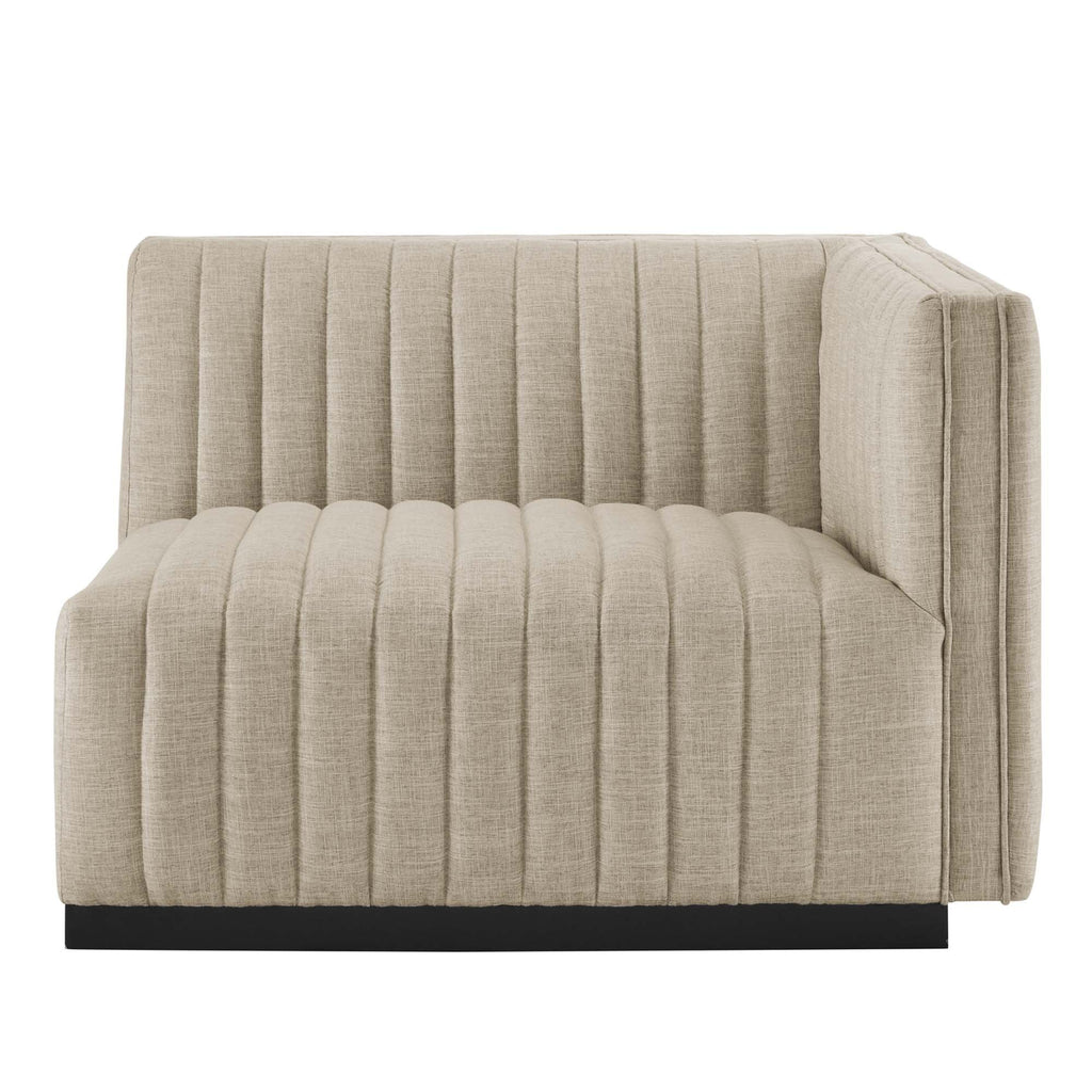 Sectionnel en U rembourré en tissu capitonné 6 pièces Conjure
