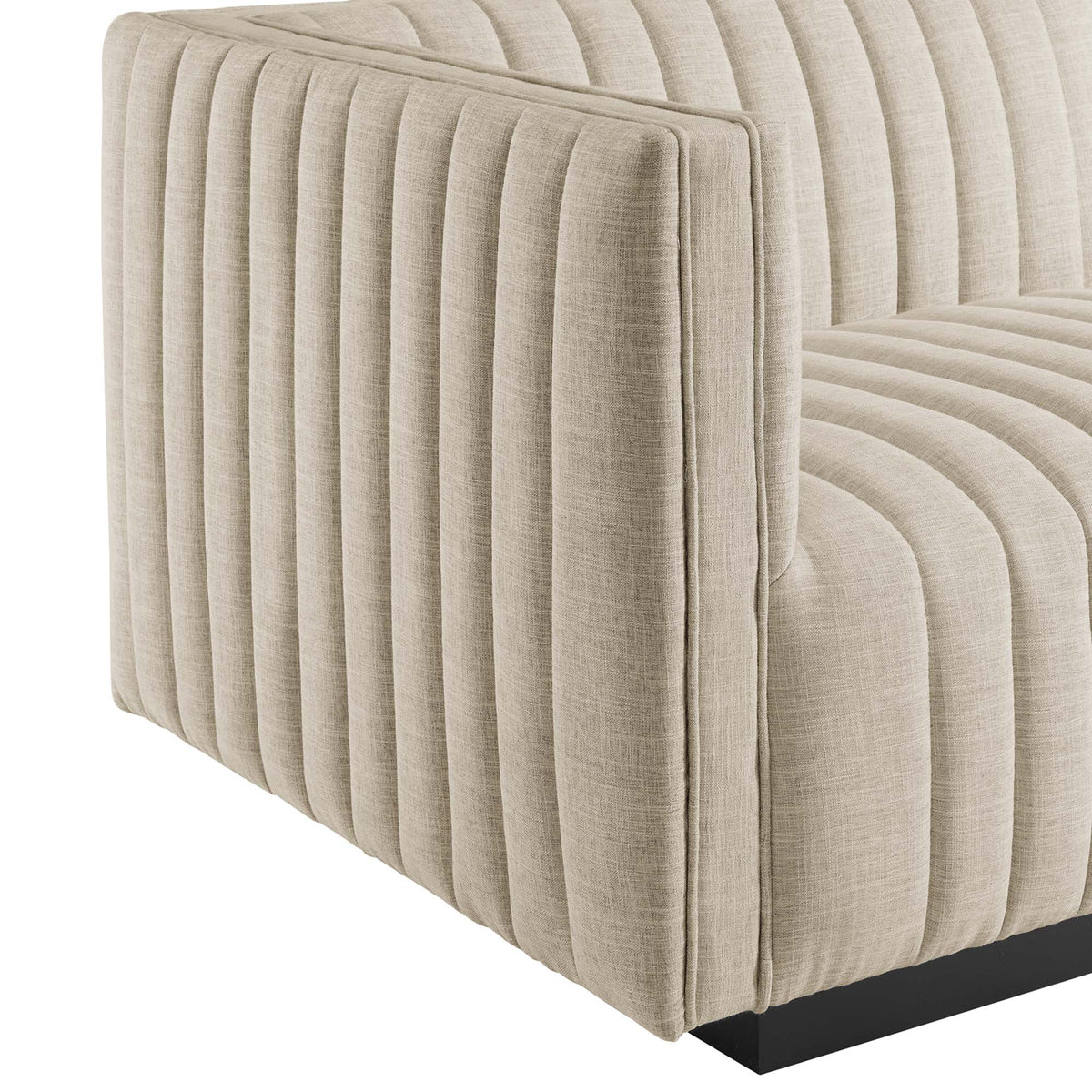 Sectionnel en U rembourré en tissu capitonné 6 pièces Conjure