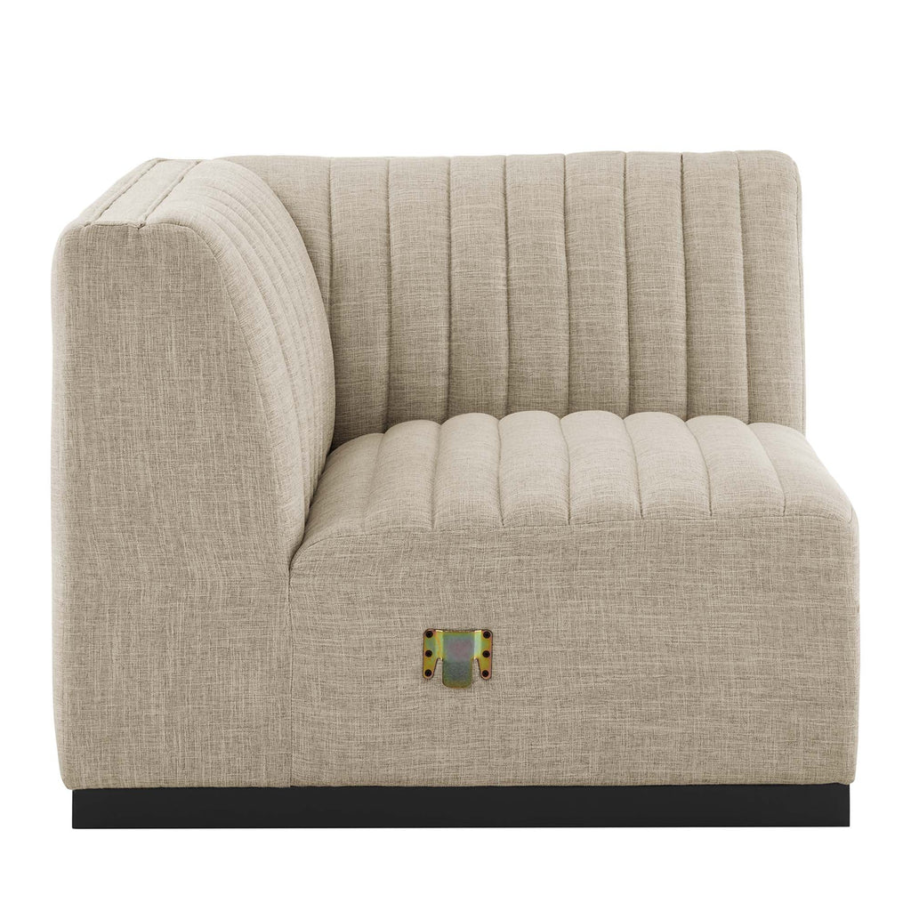 Sectionnel en U rembourré en tissu capitonné 6 pièces Conjure