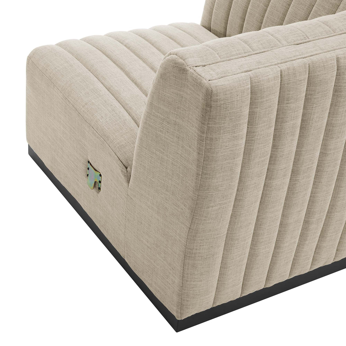 Sectionnel en U rembourré en tissu capitonné 6 pièces Conjure