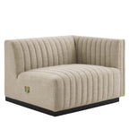 Sectionnel en tissu capitonné à 5 places Conjure