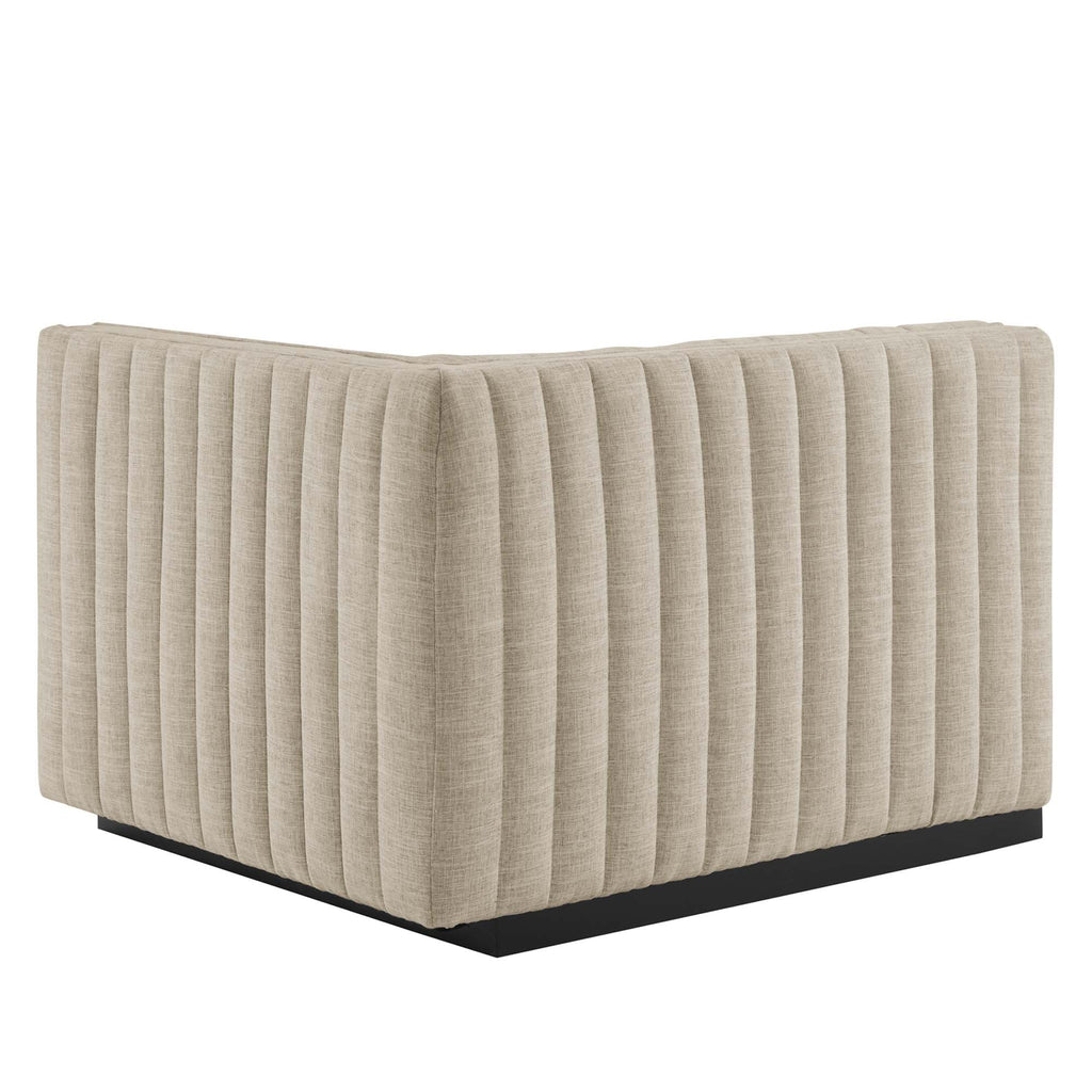 Sectionnel en tissu capitonné à 5 places Conjure