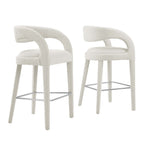 Lot de 2 tabourets de bar rembourrés en bouclette Pinnacle