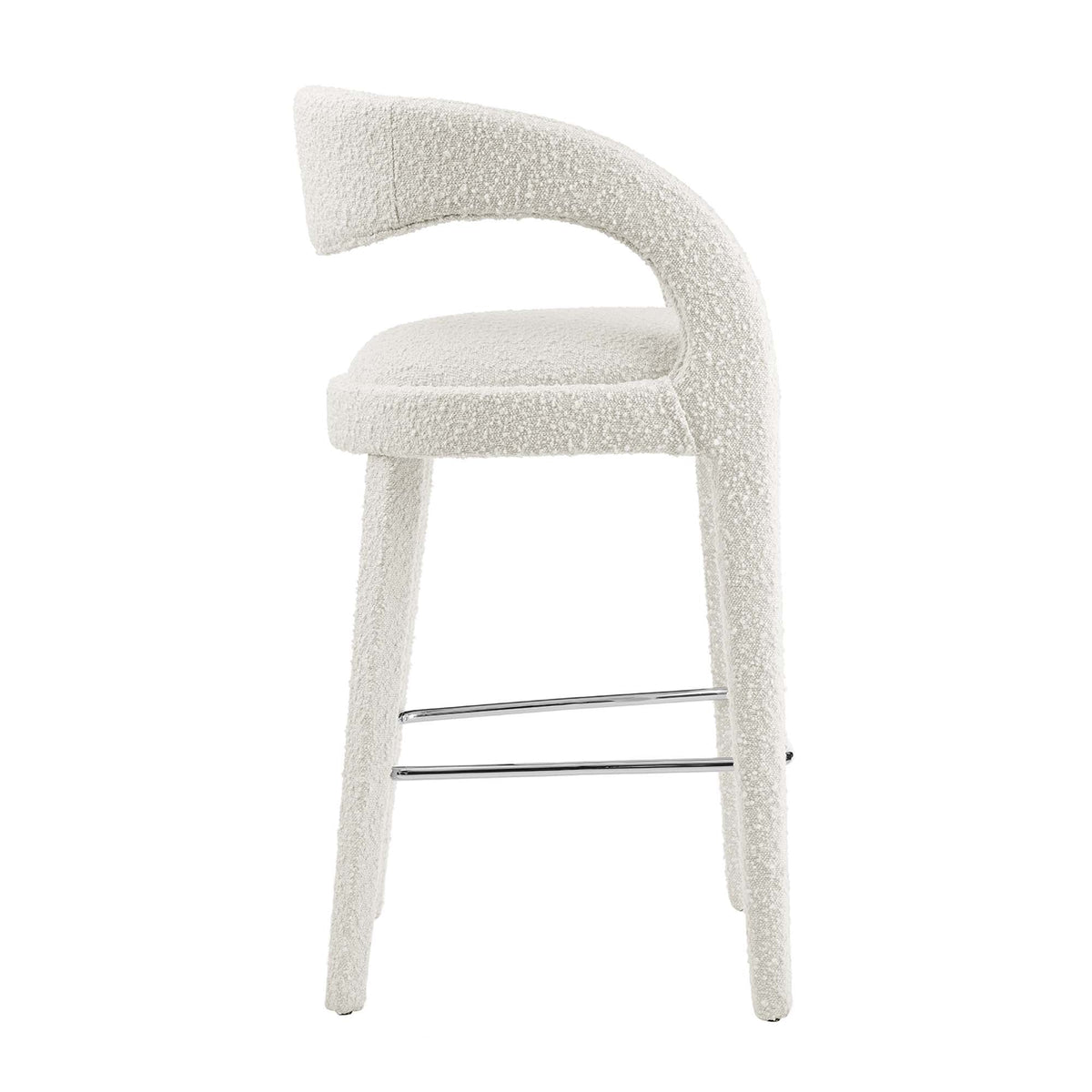 Lot de 2 tabourets de bar rembourrés en bouclette Pinnacle
