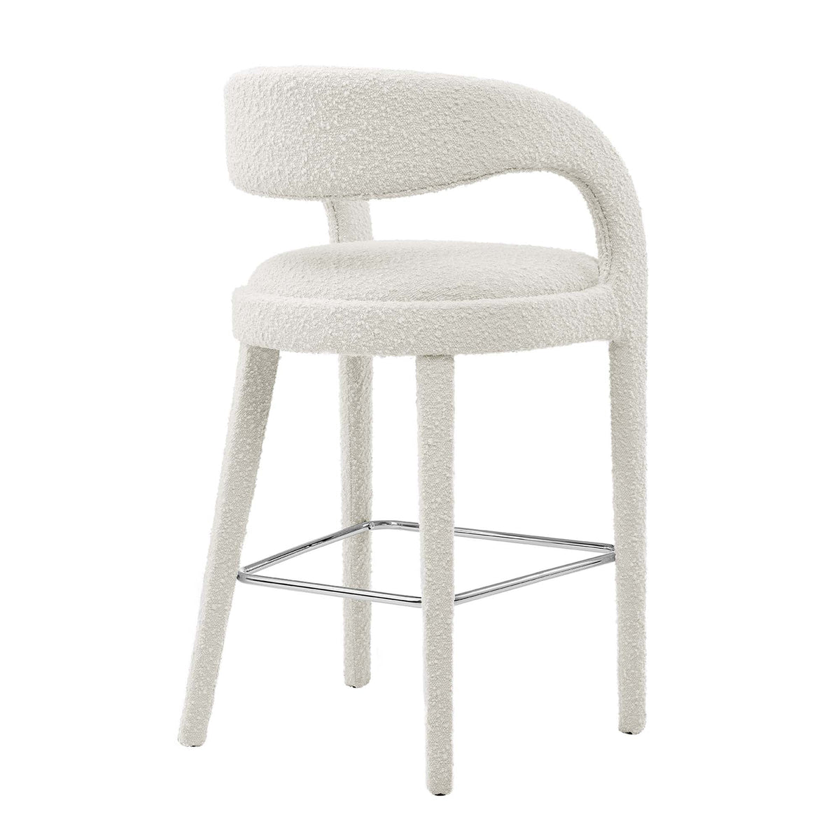 Lot de 2 tabourets de bar rembourrés en bouclette Pinnacle