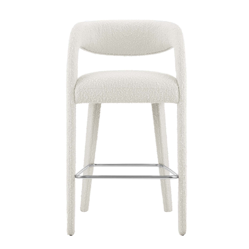 Lot de 2 tabourets de bar rembourrés en bouclette Pinnacle