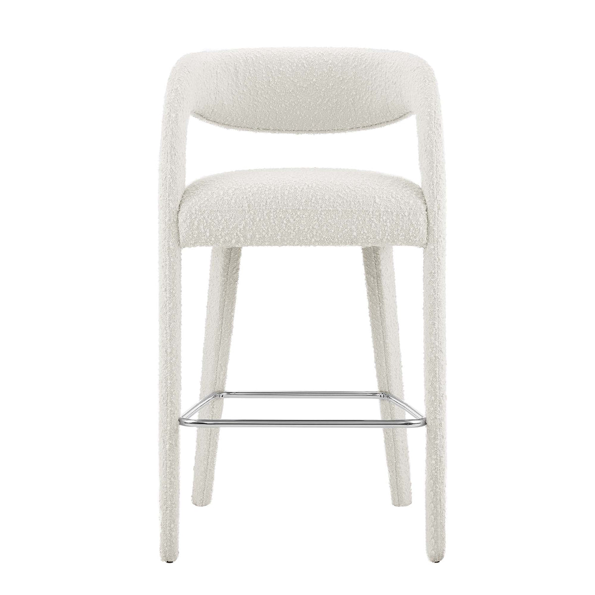 Lot de 2 tabourets de bar rembourrés en bouclette Pinnacle