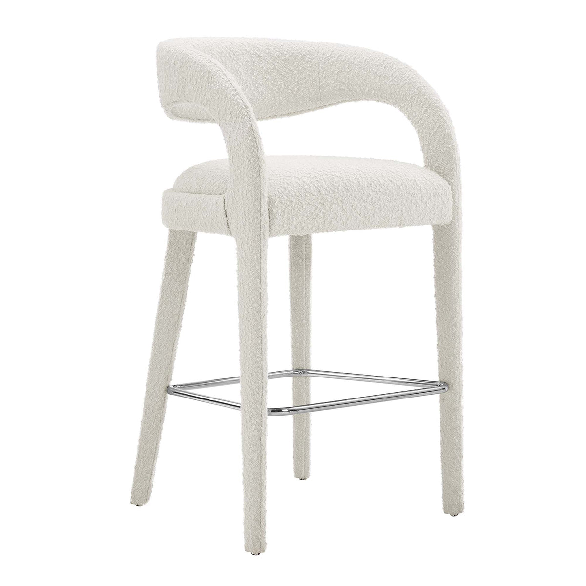 Lot de 2 tabourets de bar rembourrés en bouclette Pinnacle