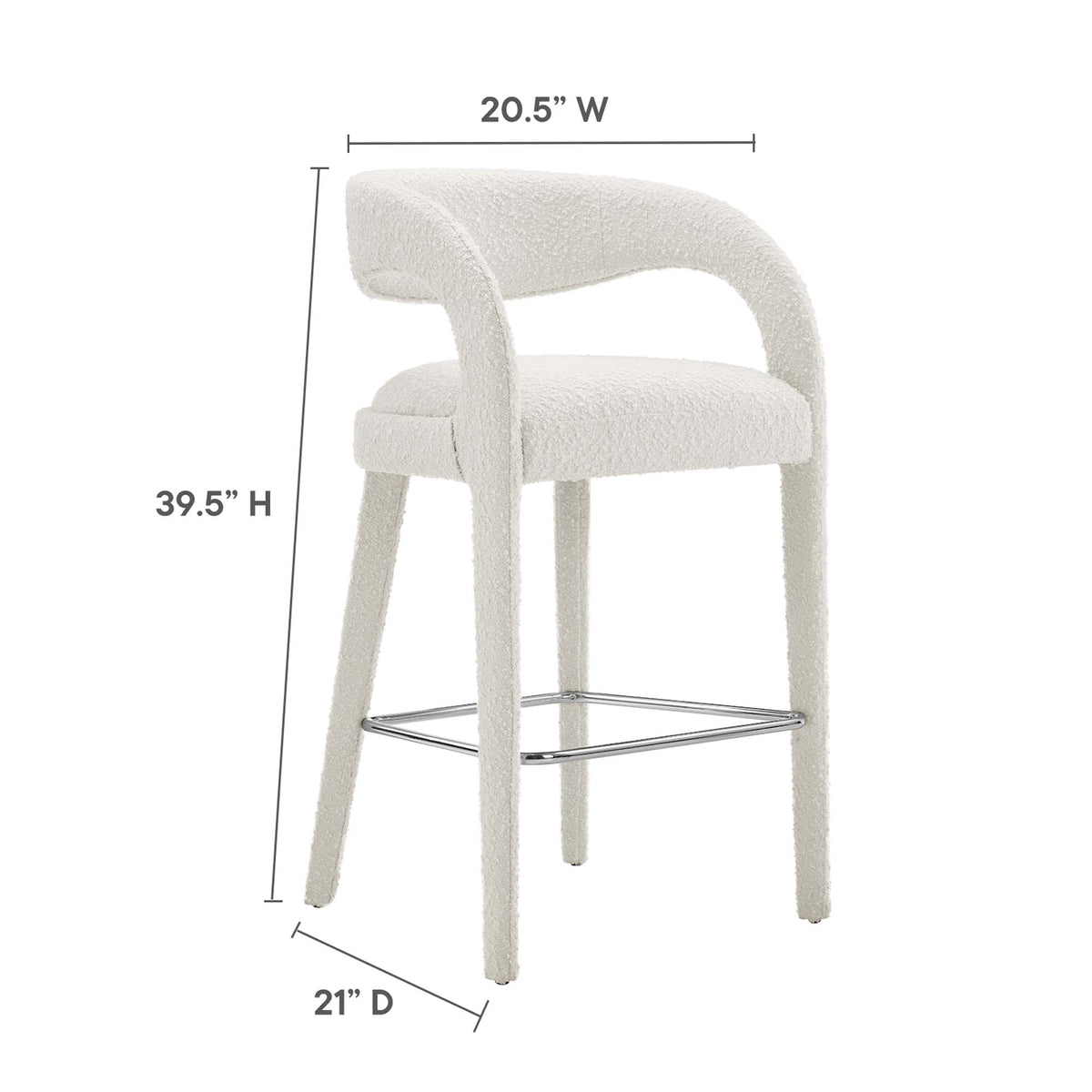 Lot de 2 tabourets de bar rembourrés en bouclette Pinnacle
