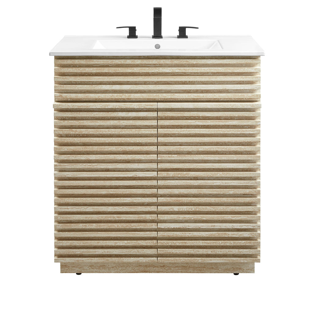 Rendu de meubles-lavabos de salle de bain de 30 et 36 po avec vasque blanche incluse