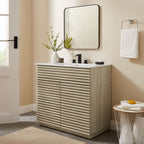 Rendu de meubles-lavabos de salle de bain de 30 et 36 po avec vasque blanche incluse