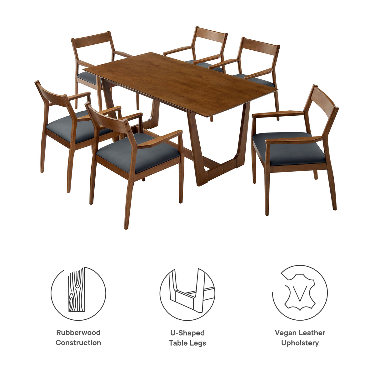 Ensemble de salle à manger 7 pièces en bois Solara