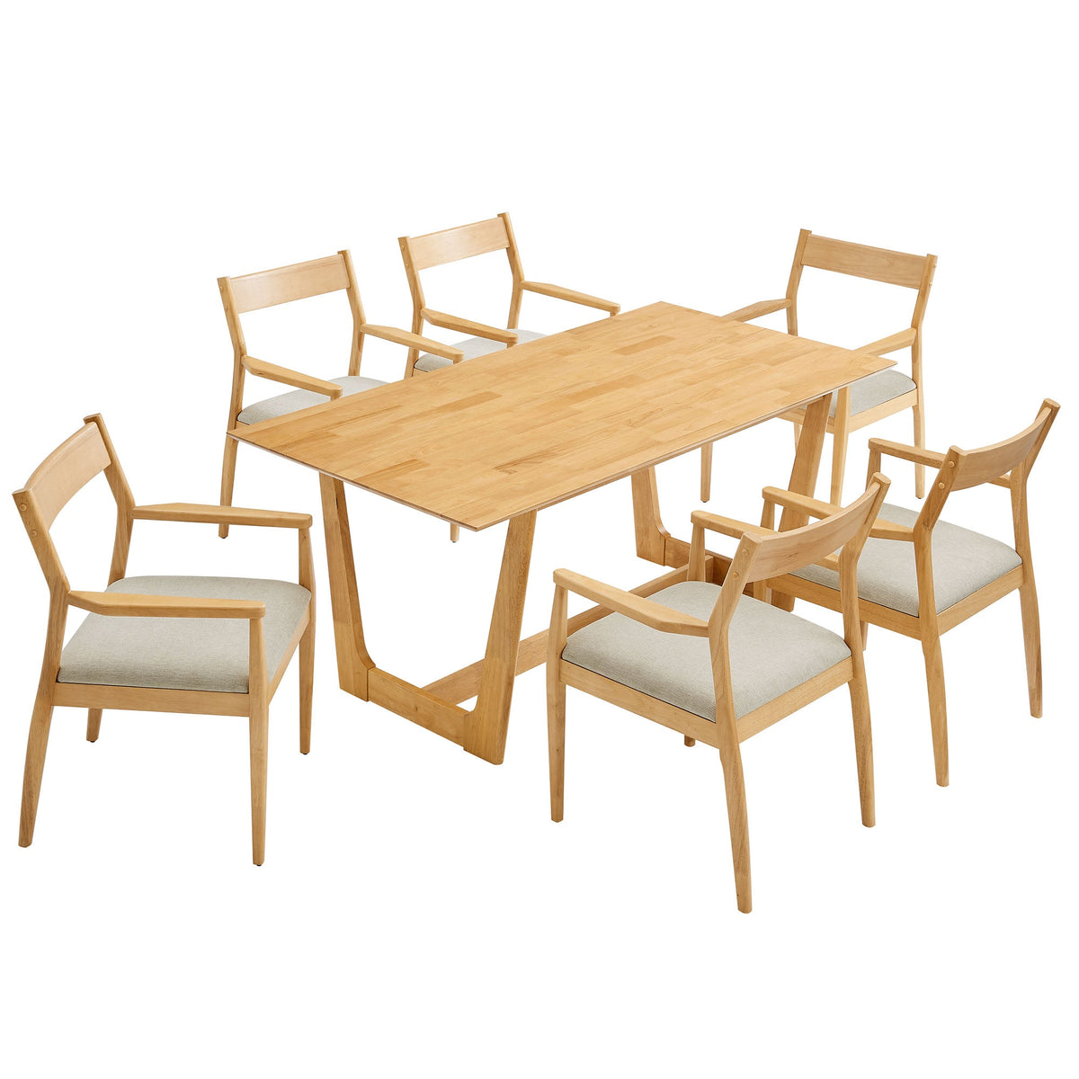 Ensemble de salle à manger 7 pièces en bois Solara