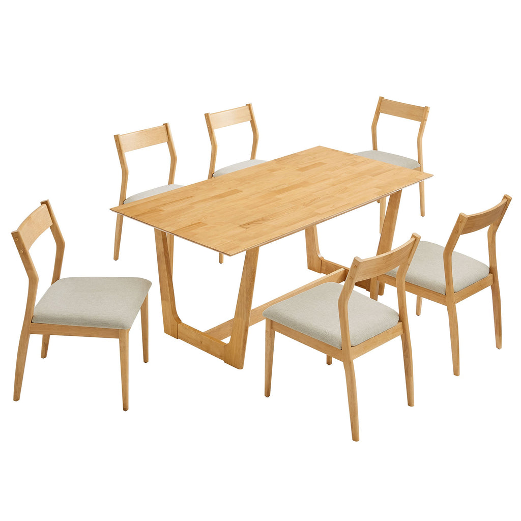 Ensemble de salle à manger 7 pièces en bois Solara