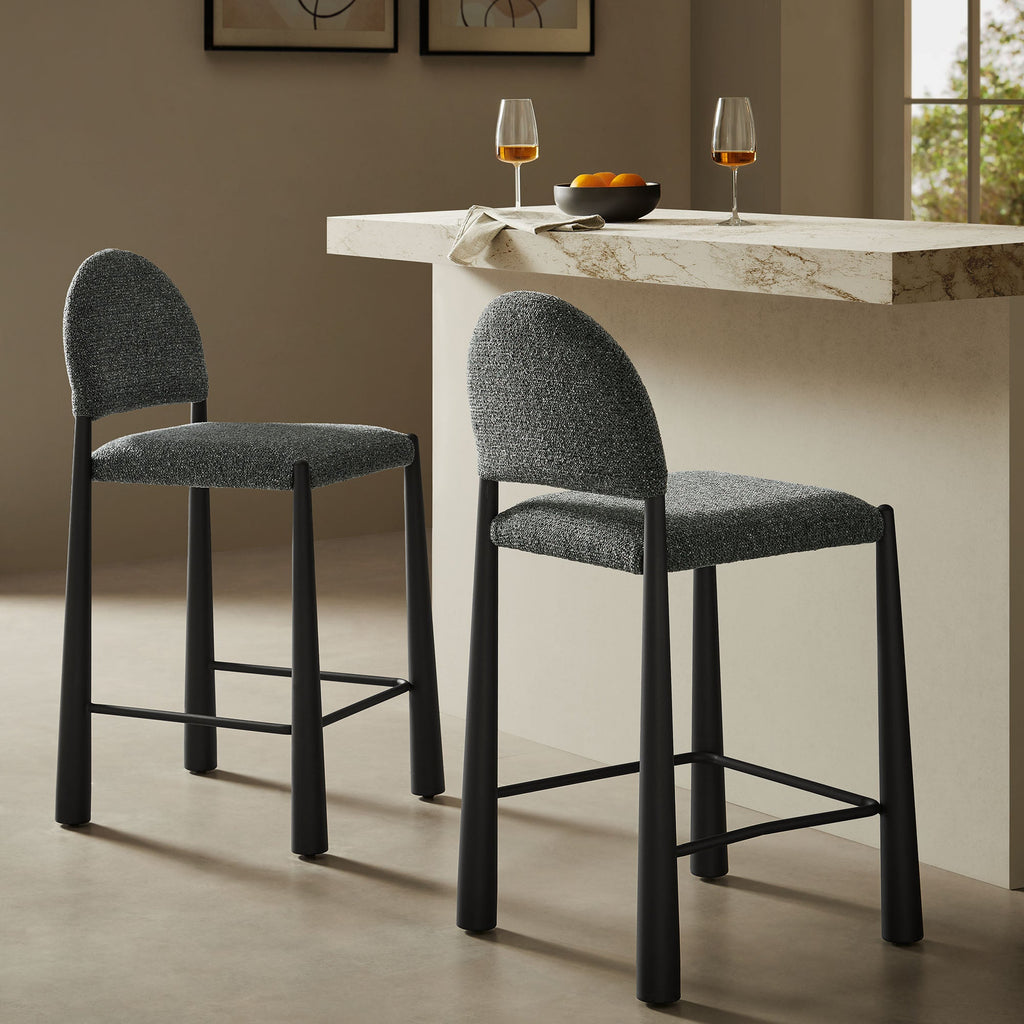 Tabouret de comptoir en tissu rembourré Hayley