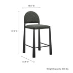 Tabouret de comptoir en tissu rembourré Hayley