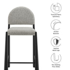 Tabouret de comptoir en tissu rembourré Hayley