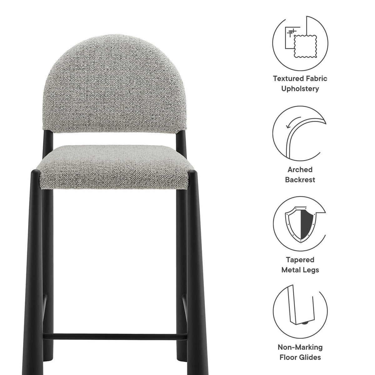 Tabouret de comptoir en tissu rembourré Hayley