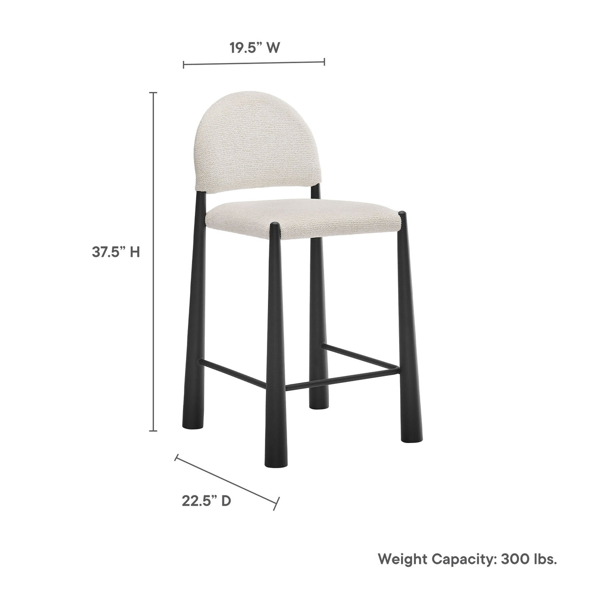 Tabouret de comptoir en tissu rembourré Hayley