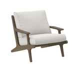 Ensemble de fauteuil et d'ottoman Saratoga en bois de teck pour l'extérieur