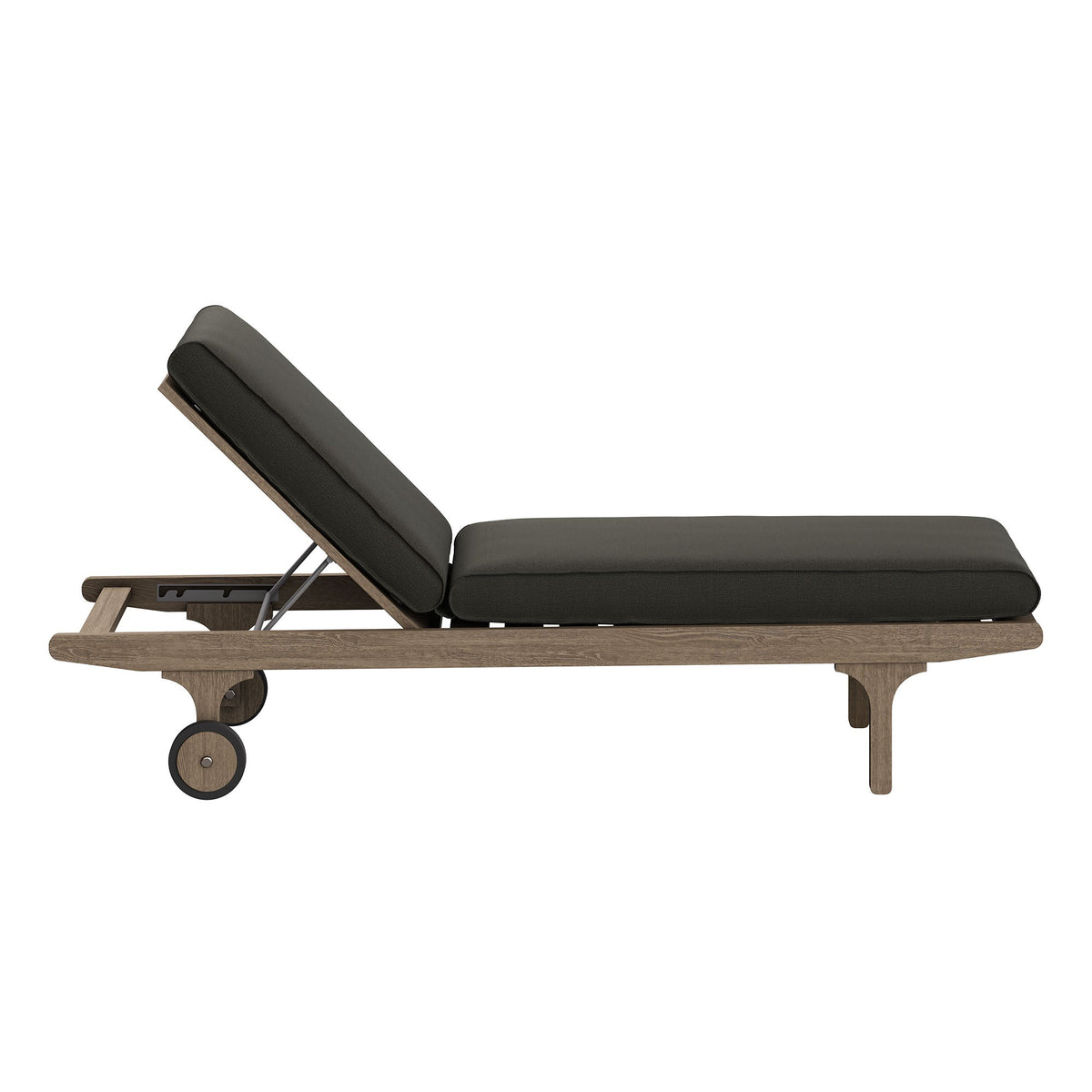 Ensemble de mobilier de jardin 3 pièces avec chaise longue en teck d'extérieur Saratoga