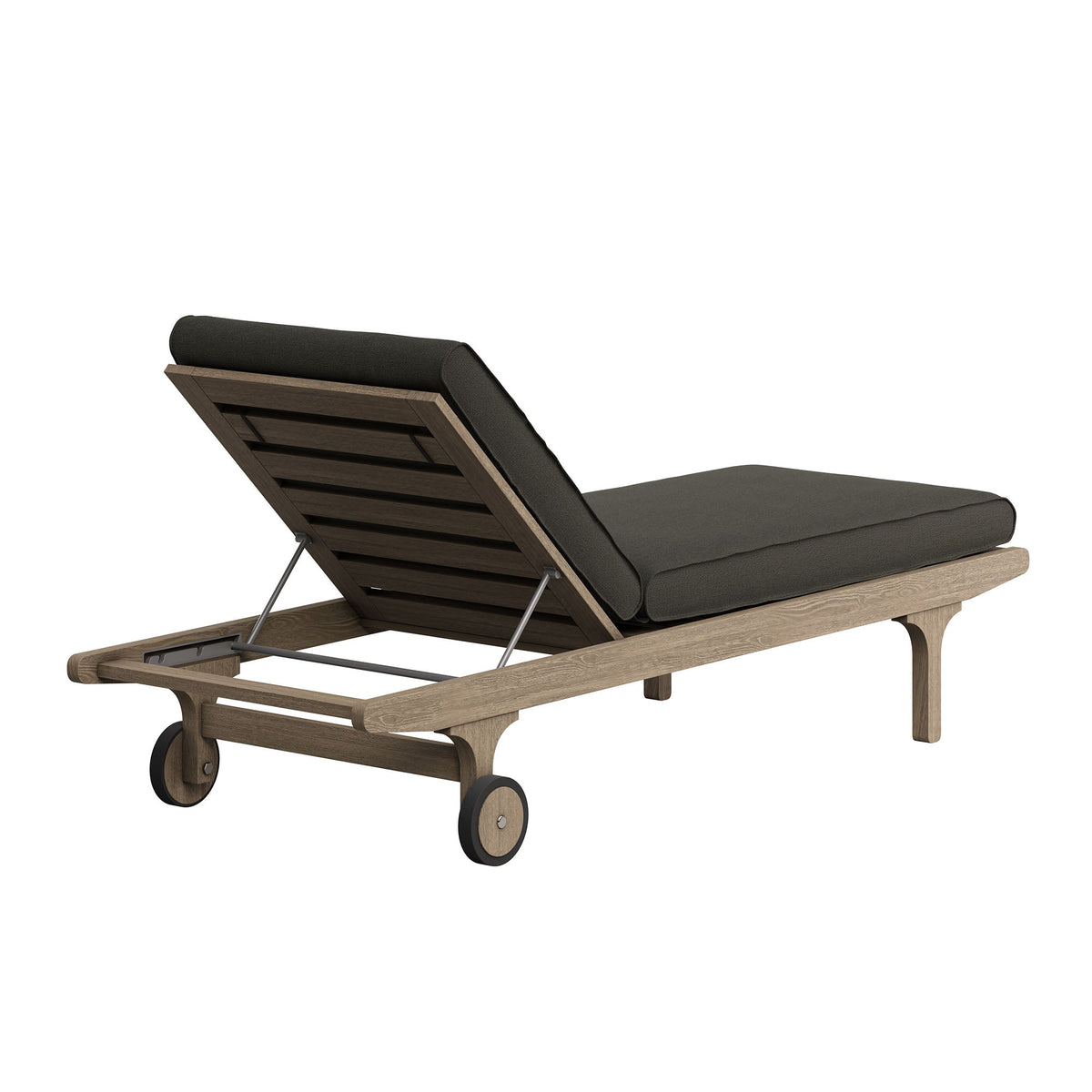 Ensemble de mobilier de jardin 3 pièces avec chaise longue en teck d'extérieur Saratoga