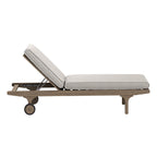 Ensemble de mobilier de jardin 3 pièces avec chaise longue en teck d'extérieur Saratoga