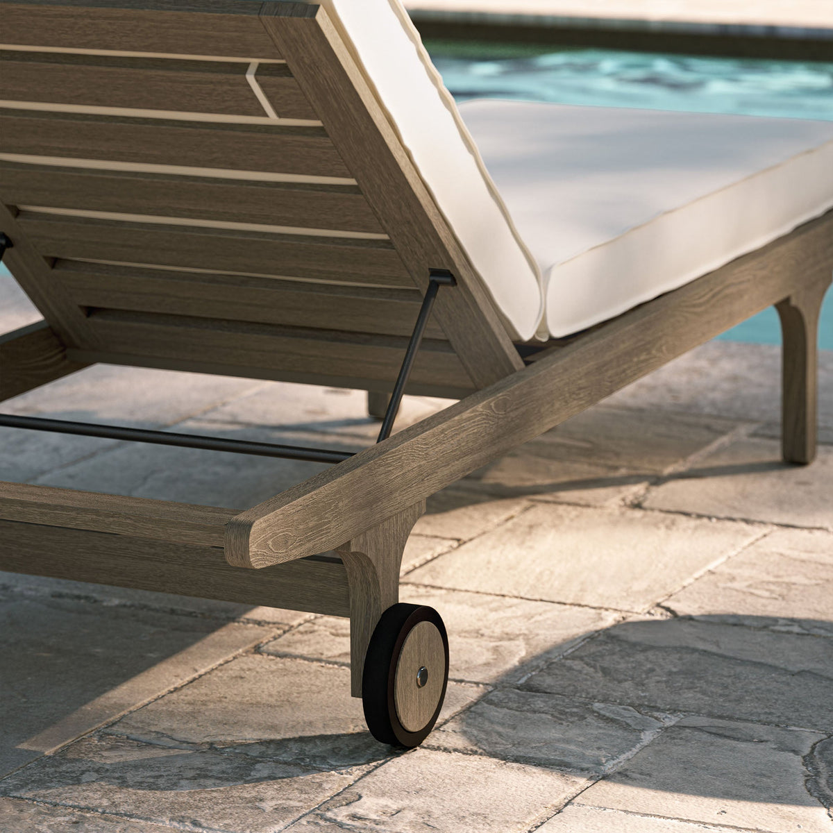 Chaise longue d'extérieur en teck Saratoga
