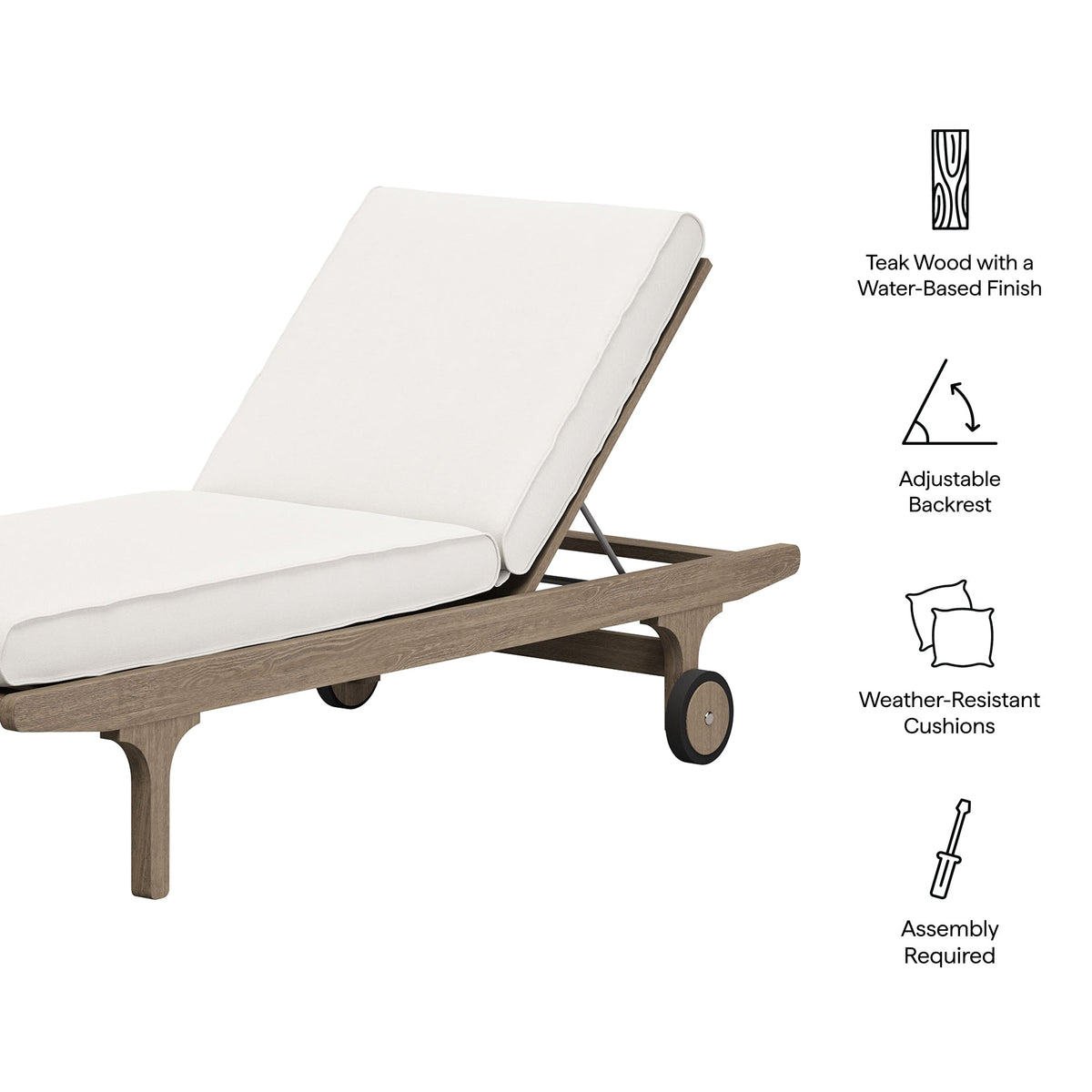 Chaise longue d'extérieur en teck Saratoga