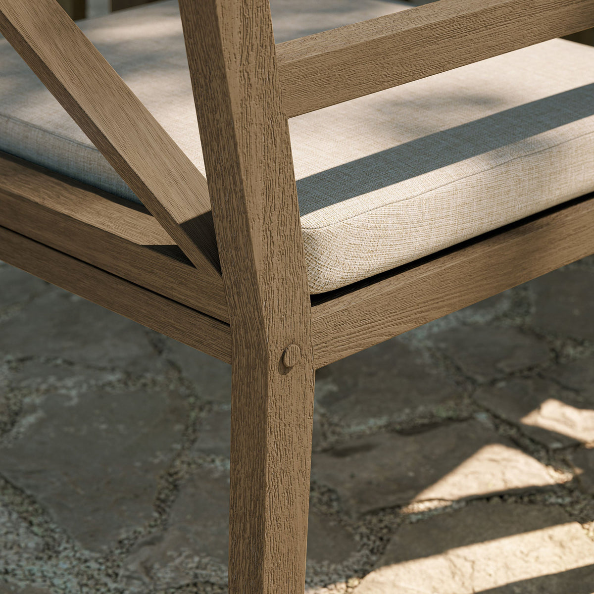 Fauteuil de salle à manger en teck d'extérieur Northlake