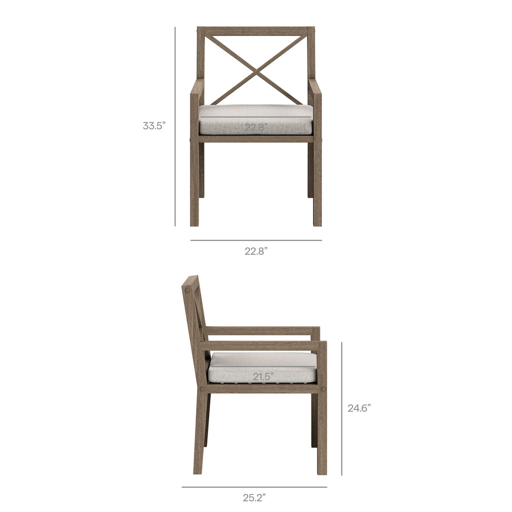 Fauteuil de salle à manger en teck d'extérieur Northlake