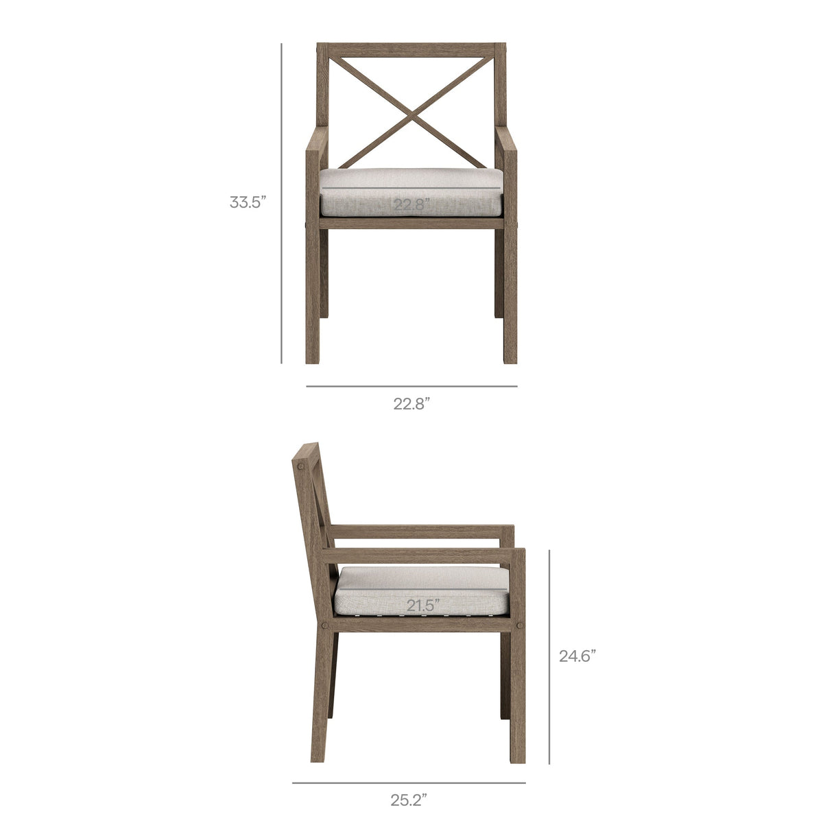 Fauteuil de salle à manger en teck d'extérieur Northlake