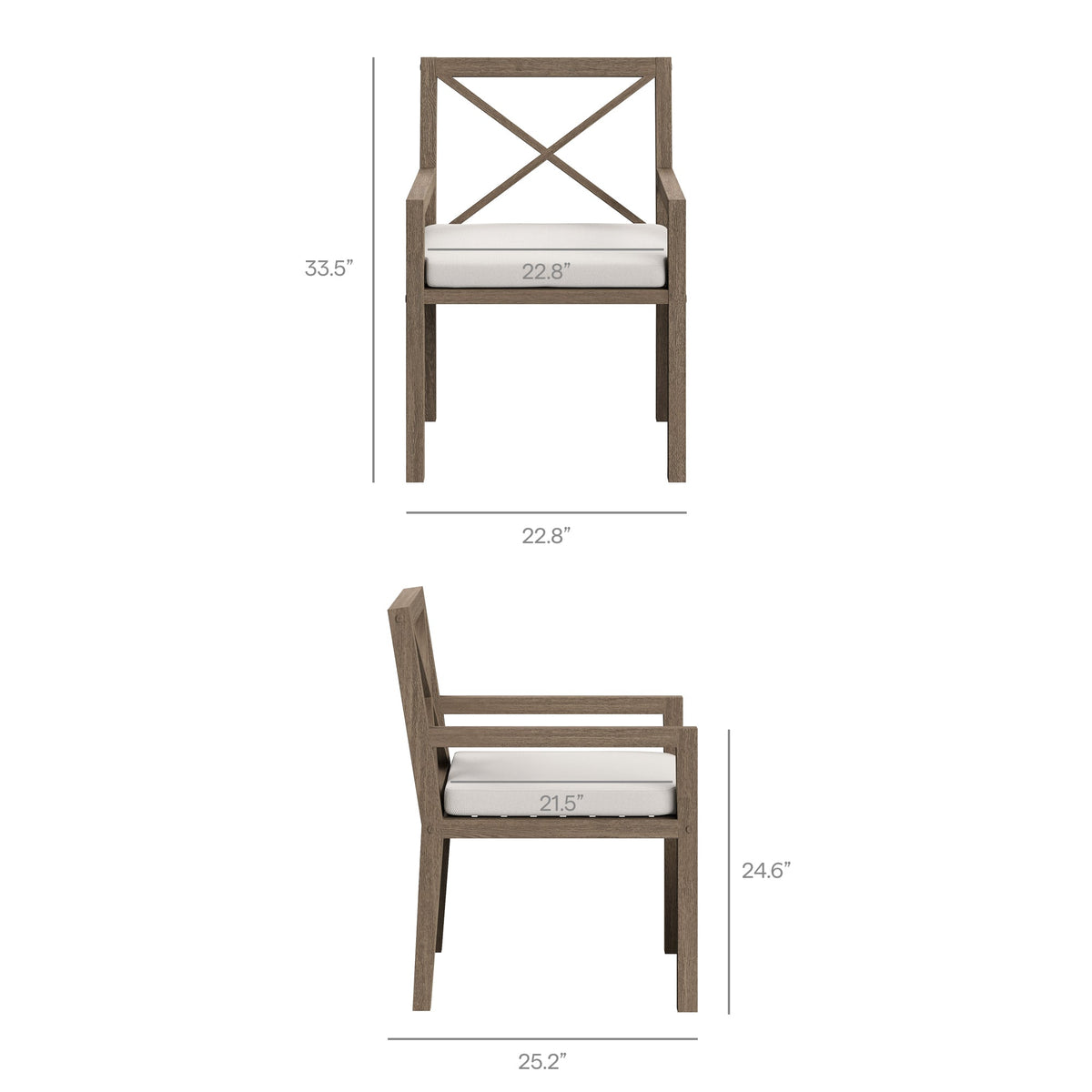 Fauteuil de salle à manger en teck d'extérieur Northlake